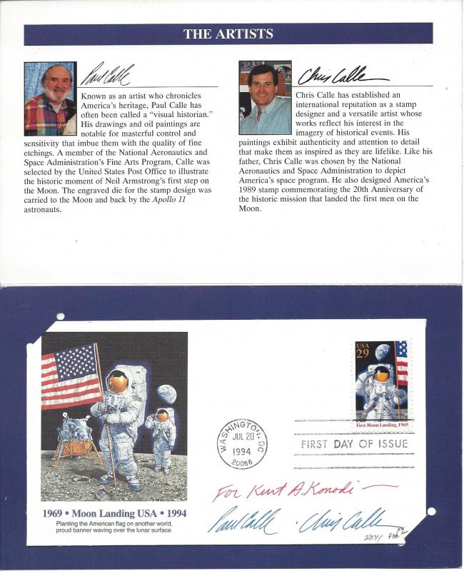 United States, 2841, Moon Landing Fleetwood Signed FDC, **Used**