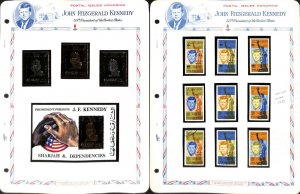 Sharjah Stamp Collection on 6 White Ace Pages, John Kennedy