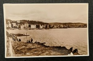 Vintage Harbour Oban People by Water Scotland Real Picture Postcard RPPC Cover