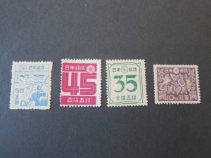 Japan 1947 Sc 383-90,92,93 MH
