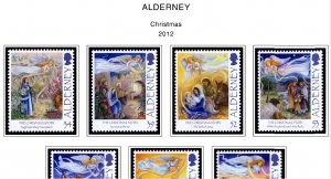 COLOR PRINTED ALDERNEY 1983-2018 STAMP ALBUM PAGES (80 illustrated pages)