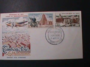 MALI-1961-SC#C12-3-CV 100- TIMBUKTU AIRPORT-MINT FDC-VF-64 YEARS OLD-LAST ONE