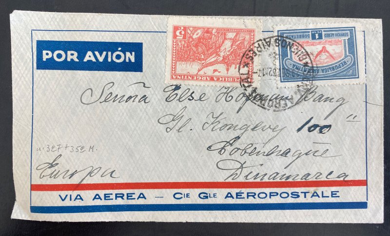 1932 Buenos Aires Argentina Airmail Cover To Copenhagen Denmark