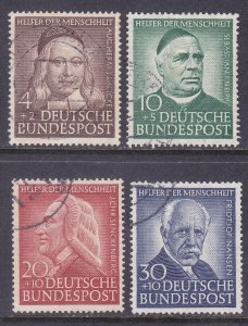 Germany B334-37 Used 1953 Famous People Full Set (See Description) Scv $80.00