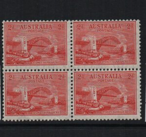 Australia 1932 SG144 W15 Sydney Harbour Bridge 2d typo, block of 4 mounted mint