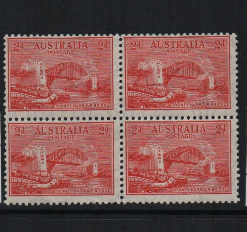 Australia 1932 SG144 W15 Sydney Harbour Bridge 2d typo, block of 4 mounted mint