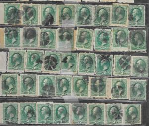 207 Used, 3c. Washington, 105 stamps, scv: $84  FREE INSURED SHIPPING,108