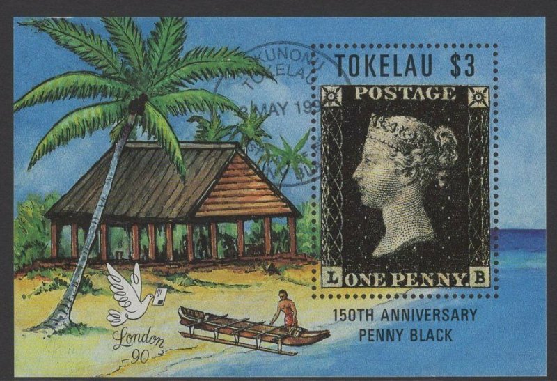 TOKELAU ISLANDS 1990 ANNIV OF PENNY BLACK FINE USED