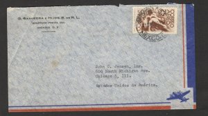 MEXICO TO USA - AIRMAIL LETTER WITH CORREO AEREO STAMP, 25c - 1950.