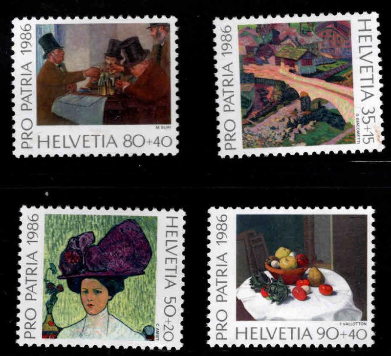 Switzerland Scott B523-B526 MNH** 1986 Art semi postal set