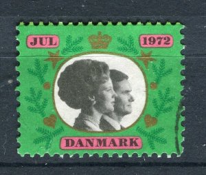 DENMARK; 1972 early Local Christmas Stamp fine Illustrated used value