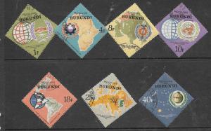 Burundi #134-140 Maps (CTO) CV $1.75