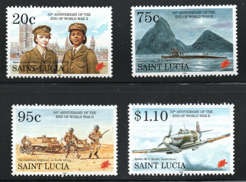 St. Lucia  (1995)  - Scott # 1018 - 1021,   MNH