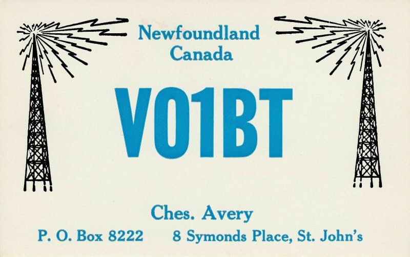 7236 Amateur Radio QSL Card  St John's Canada