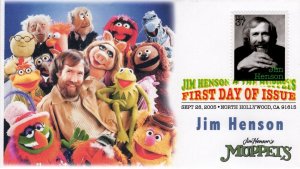 A0-3944k-1, 2005, Jim Henson Muppets, FDC, DCP, SC 3944k, Add on Cachet, Jim Hen