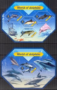 Solomon Islands 2014 Marine Life Dolphins I sheet + S/S MNH