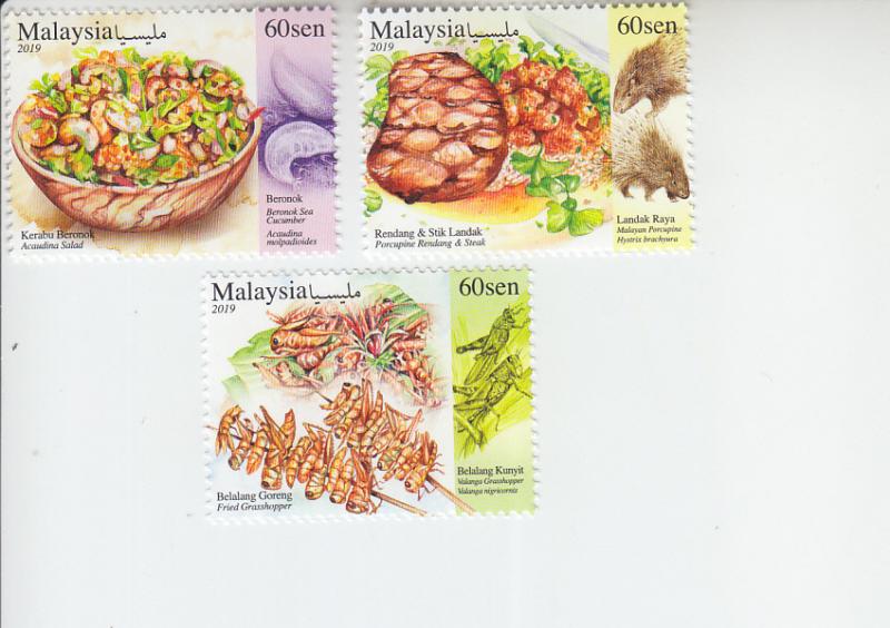 2019 Malaysia Exotic Foods (3) (Scott 1804-06) MNH