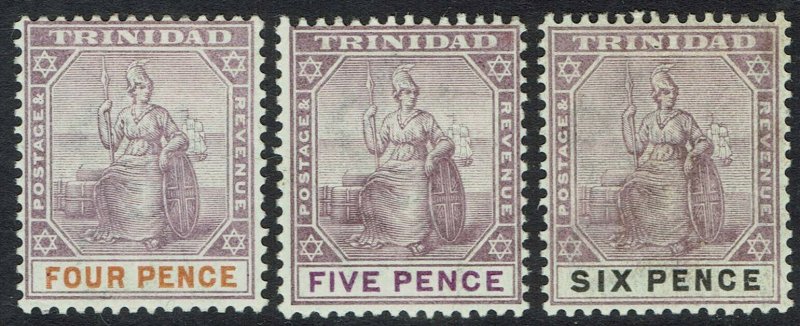 TRINIDAD 1896 BRITANNIA 4D 5D AND 6D WMK CROWN CA