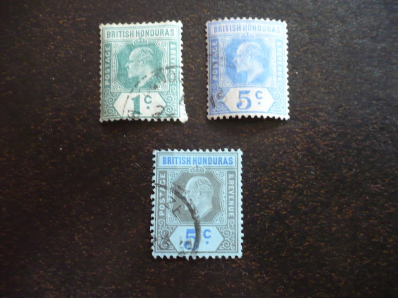 Stamps - British Honduras - Scott# 60,62,73 - Used Partial Set of 3 Stamps