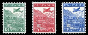 Bulgaria #C12-14 Cat$82.50, 1932 Rila Monastery, set of three, hinged