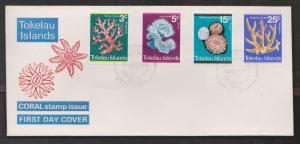 TOKELAU ISLANDS Scott 37-40 FDC - Corals On Stamps Issue