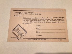 U. S. Corporate Practice Review New York  1913 postal card 67810