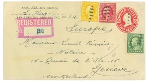 P2844 - USA, PRINTED 2 CENT COVER WITH A TRICOLOR FRANKING MAKING 15 CENT RATE-