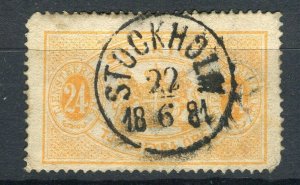 SWEDEN; 1890s classic Official issue fine used 24ore value, fair Postmark