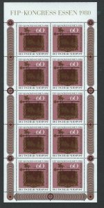 Germany Scott B581 / Michel 1065: 1980 FIP Congress in Essen, Sheet of 10, VF-NH 