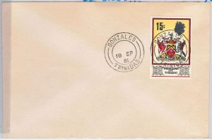 40140-TRINIDAD & TOBAGO postal history COVER with nice postmark: GONZALES 1981