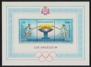 San Marino Olympic Games Los Angeles MS 1984 MNH SG#MS1228 MI#Block 9
