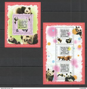 2013 Guinea Animals Fauna Wild Bears Pandas Kb+Bl ** Stamps St1368