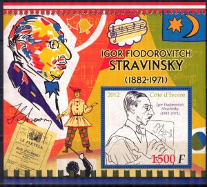 Ivory Coast 2012 Music Composer I.F. Stravinsky S/S MNH
