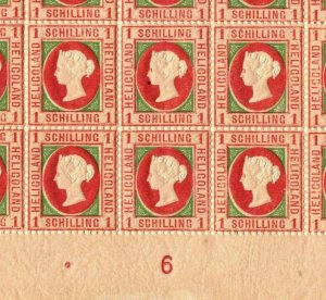 HELIGOLAND QV Stamps SG.8 1sch (III) p13½x14½ (1871) Sheet {50} c£8,000++* EP181