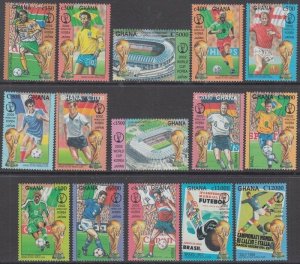 GHANA Sc#2296-2310 CPL MNH SET of 15 DIFFERENT  for 2002 FIFA CUP in SOCCER