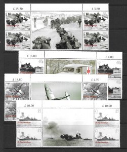 GIBRALTAR SG1088/91 2004 D-DAY LANDINGS IN BLOCKS OF 4  MNH