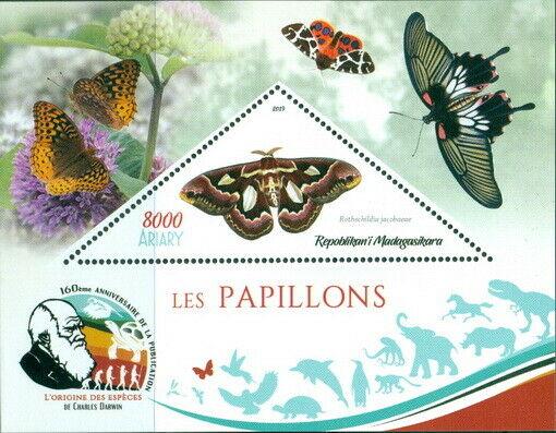 BUTTERFLIES INSECTS FAUNA CHARLES DARWIN MADAGASCAR 2019 MNH STAMP SET 4 SHEETS