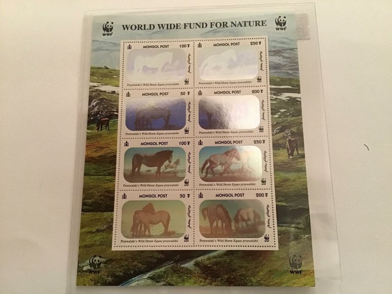 Przewalski’s Wild Horses 2000 Hologram mint never hinged  stamps Sheet R23517