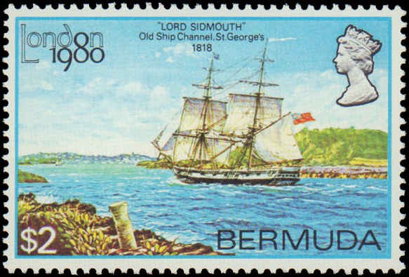 Bermuda #393-396, Complete Set(4), 1980, Stamp Show, Never Hinged