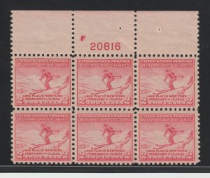 U.S.  Scott# 716 1932 Winter Olympics VF/XF MNH Plate Block F 20816