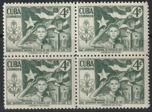 Cuba 1954 Sc 535 block MNH**