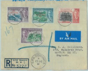 83323 - DOMINICA - POSTAL HISTORY -  REGISTERED  FDC Cover  ROYALTY  1951