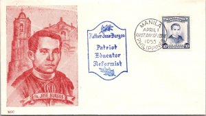 Philippines FDC 1955 - Father Jose Burgos - 10c Stamp - Single - F43617