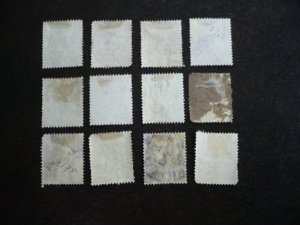Stamps - Great Britain - Scott# 159-168, 171-172 - Used Part Set of 12 Stamps