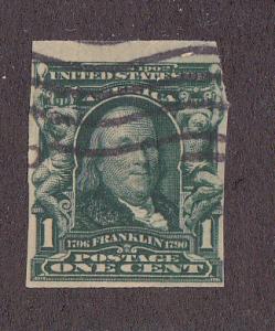 U.S. # 314, Franklin Imperf, Used, 