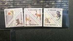 Suriname 1997 Monkeys Scott# 1074-1085 complete MNH SUPERB set of 6 pairs