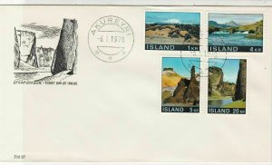 Iceland 1970 Akureyri Cancels Landscape Picture FDC Scenic Stamps Cover Ref26541
