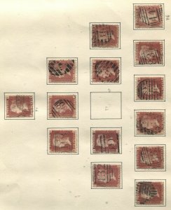 GB 1864 1d Set of Plates 71-76, 78-224,a nice clean group used, no faults