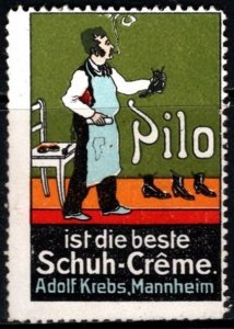 1930's German Poster Stamp Pilo Galop Creme Best Leather Cleaning Unused