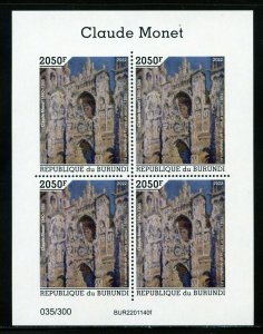 BURUNDI 2022 CLAUDE MONET PORTRAIT ROUEN CATHEDRAL  II SHEET MINT NEVER HINGED